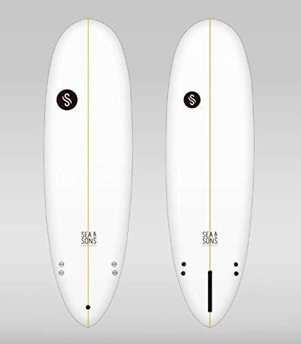 Sea &amp; Sons Funny Bunny 5'6" Tabla De Surf, Unisex Adulto, Blanco
