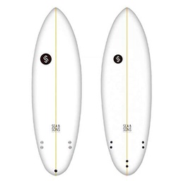 Sea &amp; Sons Big Party 6'2" Tabla De Surf, Unisex Adulto, Blanco